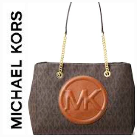 Michael Kors Brynn Small Chain Logo Shoulder Tote - Picture 1 of 11